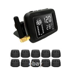 10 Sensors TPMS 10 wheel Real Time Tire Pressure Monitoring System for RV Trucks