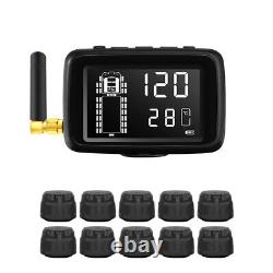 10 Sensors TPMS 10 wheel Real Time Tire Pressure Monitoring System for RV Trucks