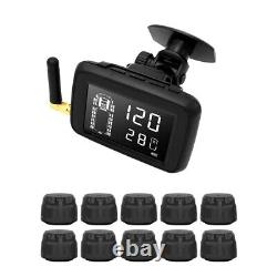 10 Sensors TPMS 10 wheel Real Time Tire Pressure Monitoring System for RV Trucks