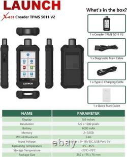 2025 LAUNCH Creader TPMS 5011 V2 Tire Pressure Monitoring Sensor Service Scanner