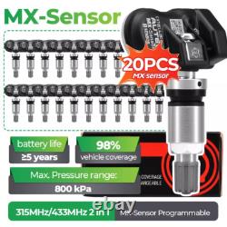 20PCS Autel MX-Sensor 433MHZ 315MHZ 2 In 1 Programmable TPMS Tire Pressure