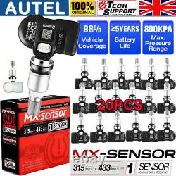 20 Autel TPMS Sensor MX-Sensor 315MHz 433MHz Programmable Universal Metal Valve