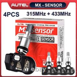 4PCS Autel MX-Sensor 315MHz+433MHz 2 In 1 Progarmmable TPMS Sensor Tire Pressure
