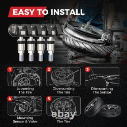 4PCS Autel MX-Sensor 433MHZ&315MHZ 2 In 1 Programmable TPMS Sensor Tire Pressure