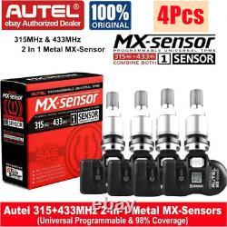 4PCS Autel MX-Sensor 433mhz&315MHZ 2 In 1 Programmable TPMS Sensor Tire Pressure