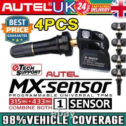 4PCS Autel MX-Sensor 433mhz/315MHZ 2 In 1 Programmable TPMS Sensor Tire Pressure