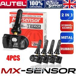 4PCS Autel MX-Sensor 433mhz&315MHZ 2 In 1 Programmable TPMS Sensor Tire Pressure
