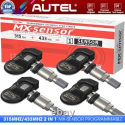 4PCS Autel MX-Sensor 433mhz&315MHZ 2 In 1 Programmable TPMS Sensor Tire Pressure
