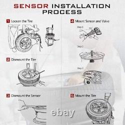 4PCS Autel MX-Sensor 433mhz/315MHZ 2 In 1 Programmable TPMS Sensor Tire Pressure