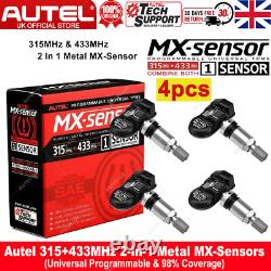 4PCS Autel TPMS MX-Sensor 315MHz + 433MHz 2in1 Programmable Tire Pressure Sensor