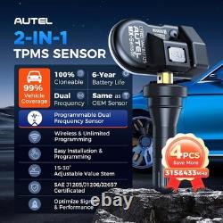 4PCS Autel TPMS MX-Sensor 315MHz + 433MHz 2in1 Programmable Tire Pressure Sensor