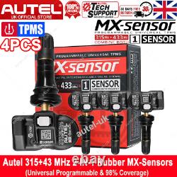 4PCS Autel TPMS MX-Sensor 315MHz & 433MHz 2in1 Tire Pressure Programmable Sensor