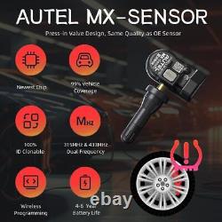 4PCS Autel TPMS Sensor MX-Sensor 315MHz & 433MHz Programmable Universal Rubber