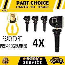 4X PRE-PROGRAMMED-TPMS Tyre Pressure Sensor For FORD Mustang (Mk5) 2010-2014