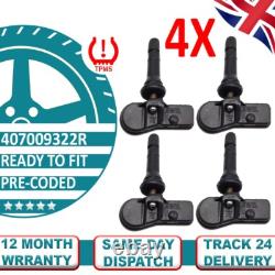 4X Pre-Coded TPMS For Renault Clio Captur VAUXHALL Dacia Fiat Nissan 407009322R