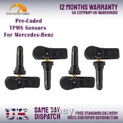 4X Pre-Coded TPMS Tyre Pressure Sensor For Mercedes-Benz Vito Vario V-Class