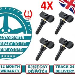 4X Pre-Programmed Universal TPMS Sensor For Renault Clio Mk4 Master Trafic