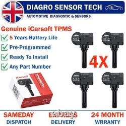 4X iCarsoft Pre-Programmed Tpms Tire Pressure Sensor Fits Renault Clio Mk4