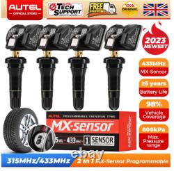 4 Autel TPMS MX-Sensor 2in1 315&433MHz Tire Pressure Sensor Programmable Rubber