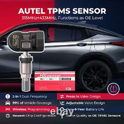 4 Autel TPMS MX-Sensor 315MHz & 433MHz Programmable Tire Pressure Metal Sensor
