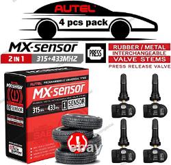 4 Autel TPMS Sensors 2in1 315 & 433MHz Programmable MX-Sensor for Tire Pressure