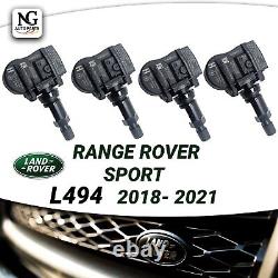 4×GENUINE RANGE ROVER SPORT TPMS tyre pressure valve sensors 2018 2021 in Black