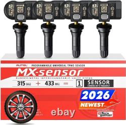 4 Pack Autel TPMS MX-Sensor 315Mhz & 433MHz Sensor Programmable Universal Rubber