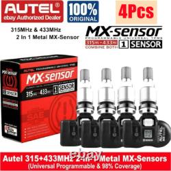 4 X Autel MX-Sensor 315& 433MHz Programmable TPMS Universal Tire Pressure Sensor