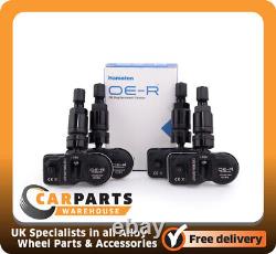 4 x Abarth, Fiat TPMS Sensor. Programmed Tyre Pressure Monitor Sensor Black Stem