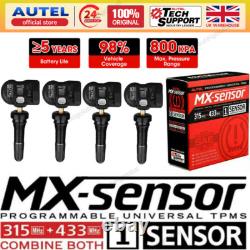 4pcs Autel MX-Sensor 315Mhz 433MHz Programmable TPMS Tire Pressure Sensor Tool