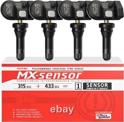 4pcs Autel TPMS MX-Sensor 2in1 315MHz & 433MHz Tire Pressure Sensor Programmable