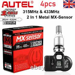 4x Autel TPMS 2in1 MX-Sensor 315MHz 433MHz Metal Valve Car Tire Pressure Sensors