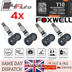 4x FOXWELL T10 2 in 1 UNIVERSAL 315MHz 433MHz TPMS TIRE SENSOR Fits All Models