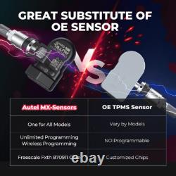 8 Pack Autel TPMS MX-Sensor 315MHz & 433MHz Universal Programmable Sensors Metal