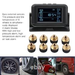 8 Sensor Wireless Solar TPMS Tire Pressure Monitor System 15 Bar