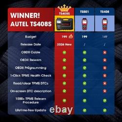 Autel TPMS Relearn Tool TS408S Tire Pressure Monitor Sensor Programming Tool AU