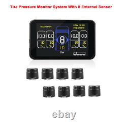 Bus Lorry LCD Display TPMS Tyre Pressure Monitoring System + 8 External Sensor