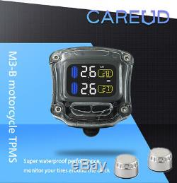 CAREUD M3-B Motorcycle TPMS Tire Pressure Monitoring System + 2 External Sensors