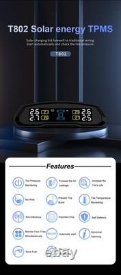 CAREUD T802C-NF Solar TPMS Car Tire Pressure Monitoring System+4 Internal Sensor