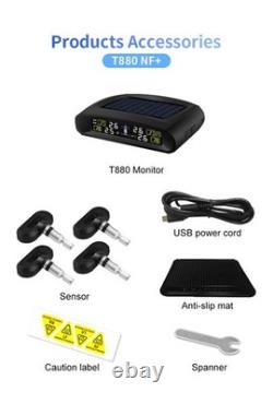 CAREUD T880-NF+ Solar TPMS Car Tire Pressure Monitoring System+4 Internal Sensor