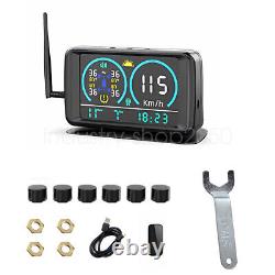 Car Tire Pressure Monitoring System Color LCD Display with 6 External Sensors
