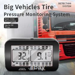 Car Wireless Solar TPMS LCD Tire Pressure Monitoring System+12 External Sensors