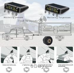 Easesuper Tire Pressure Monitoring System for RV Trailer, Solar TPMS with 6 & A