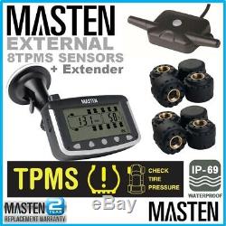 External 8 Sensors TPMS Tyre Pressure Monitoring System Car Caravan Desk-Mount