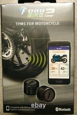 FOBO BIKE 2 Black BLUETOOTH 5 TYRE PRESSURE MONITOR SYSTEM TPMS iOS ANDROID