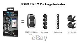 FOBO Car Tire 2 Pressure Monitoring Systems iOS/Android Bluetooth 5.0 Black