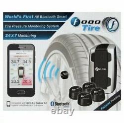 FOBO Tire Pressure Monitor TPMS Bluetooth 4.0 black 3v Android & IOS Compatible