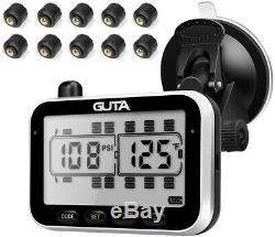 GUTA Tire Pressure Monitoring System-10 External Sensor (0-188 PSI) tpms, 7 Alar