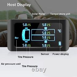 Hot Tire Pressure Monitor Solar USB Charging 0-8.5bar 122PSI Truck TPMS With 6