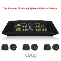LCD Tire Pressure Monitoring System Fits Car Pickup Truck & 6 External Sensors